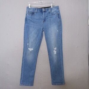 Lularoe Jeans Women Plus‎ 30 Blue Ankle Stretch Distressed Whiskering